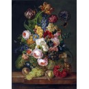 РЕПРОДУКЦИИ НА КАРТИНИ Рози, лалета, ирис, нарциси, божури, с праскови и грозде (1820)